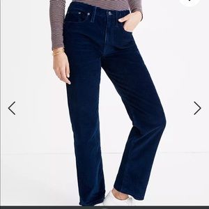 Madewell Women’s DadJean Corduroy size 31 New NWT dark blue navy Retro style